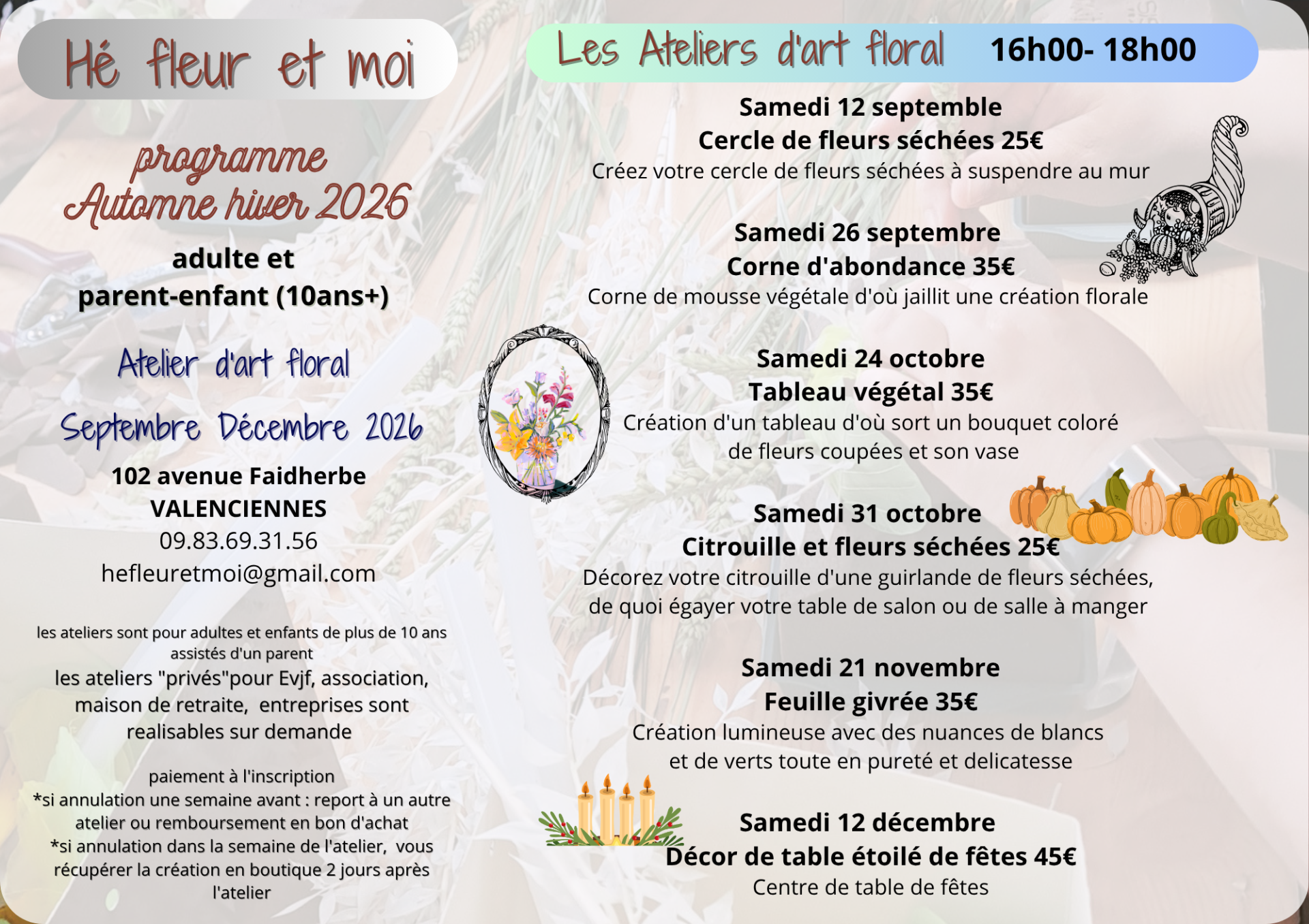 Atelier d'art floral Valenciennes Nord